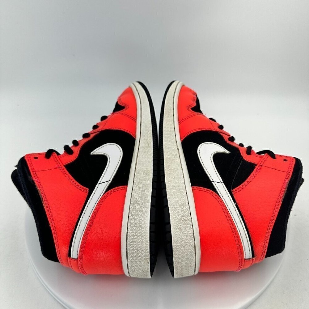 Nike Air Jordan 1 Mid Youth Size 4.5Y 554725-061 Infrared Black White Shoes - Picture 8 of 13